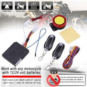 Motorcycle Scooters Remote Control Anti-theft Alarm Security System Engine Start