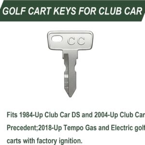 Hather GCK03 Replacement Golf Cart Ignition Key for Club Car, Fits 1984-Up DS, 2004-Up Precedent, 2018-Up Tempo